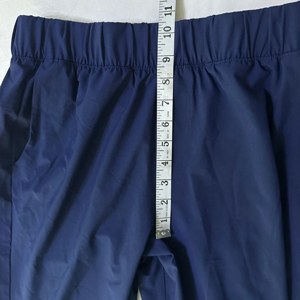 Adidas Mens Woven Track Pants M Navy Blue Ankle Zip Tapered Athletic Activewear